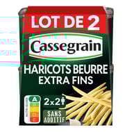Cassegrain haricots beurre 1/2 en lot de 2x220g