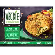 Carrefour veggie galettes blé épinards emmental 4x100g