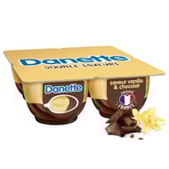 Danette saveur vanille sur lit au chocolat 4x125g