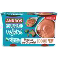Andros mousse végétale chocolat au lait de coco 4X55g