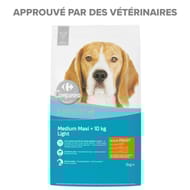 Carrefour companino croquettes pour chien adulte médium/maxi light au poulet 3kg