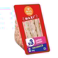Carrefour bon appétit sandwich jambon cheddar x3 230g