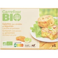 Carrefour bio galettes céréales et légumes bio 225g