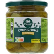 Carrefour Classic' Cornichons en rondelles assaisonnés 185g