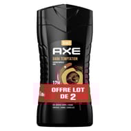 Axe gel douche homme 5 en 1 dark temptation 2x400ml