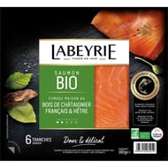 Labeyrie saumon fumé au bois de hêtre bio 6 tranches 180g