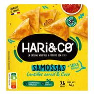 Hari&co samossas lentilles corail et coco sauce rougail 140g
