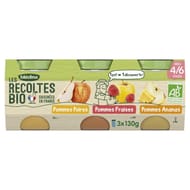 Bledina les recoltes bio pots fruits x3 panache pommes poires/ pommes