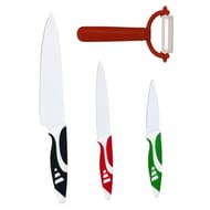 Lot 3 couteaux + éplucheur en inox