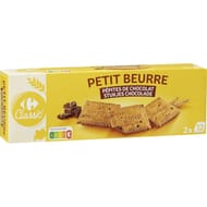 Carrefour classic' biscuits petit beurre pépites chocolat 200g