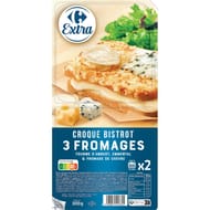 Carrefour extra croque bistrot 3 fromages x2 - 300g