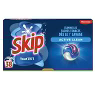 Skip lessive capsules 3 en 1 active clean x38 -0.8018kg