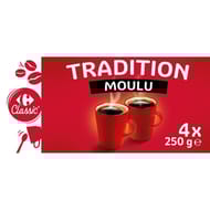 Carrefour classic' café moulu tradition 4x250g - 1kg