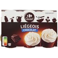 Carrefour classic liégeois chocolat 12x100g