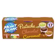 Mont Blanc crème dessert multi variétés chocolat caramel pistache 6x125g - 750g