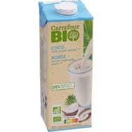 Carrefour bio boisson coco sans sucres ajoutés 1l