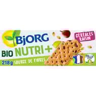 Bjorg biscuit céréale & fruits raisin bio 218g