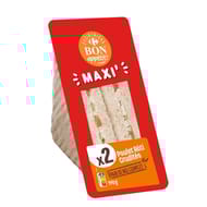 Carrefour bon appétit sandwich poulet rôti crudités x2 - 190g