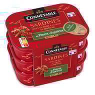 Connetable lot 3x1/5 sardines à  l'huile d'olive et piment d'espelette 405G