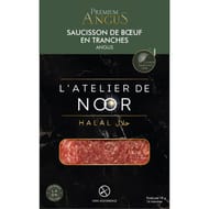 L'atelier de Noor saucisson de boeuf halal en tranches x16 angus 70g