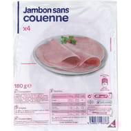 Jambon blanc sans couenne 4 tranches 180g