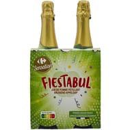 Carrefour sensation jus de pomme gazéifié fiestabul 2x75cl