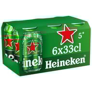Heineken bière blonde premium can 6x33cl 5%vol