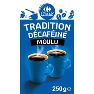 Carrefour classic' café décaféiné  tradition moulu - 250g
