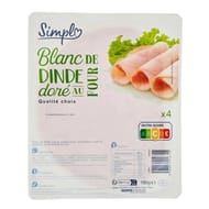 Blanc de dinde qualité choix 4 tranches 180g