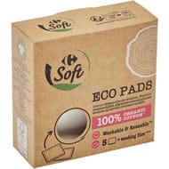 Carrefour soft cotons démaquillants lavables x5
