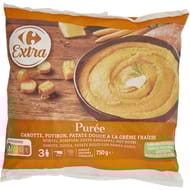Carrefour extra purée carotte potiron patate douce à la crème fraîche 750g