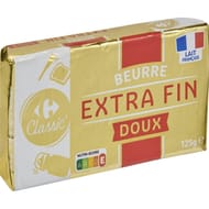 Carrefour classic beurre plaquette extra doux 125g