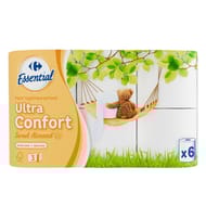 Carrefour essential papier toilette parfumé amande douce 6 rouleaux
