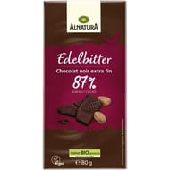 Alnatura chocolat noir extra fin 87% cacao bio 80g