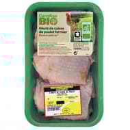 Carrefour bio hauts de cuisses de poulet fermier blanc