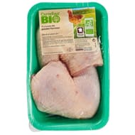 Carrefour Bio 2 cuisses de poulet bio fermier blanc