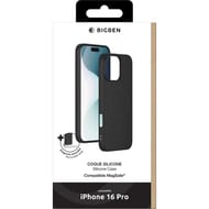 Coque silicone iphone 16 pro compatible magsafe noire