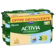 Activia saveur vanille coco 16x125g offre découverte
