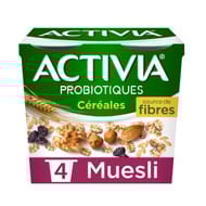 Activia bifidus spécialité laitière aux céréales muesli 4x120g