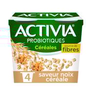 Activia bifidus spécialité laitière saveur noix céréale 4x120g