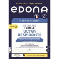Edona lot de 2 oreillers 60x60cm ultra respirants