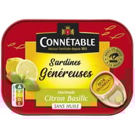 Connetable sardines généreuses citron basilic 1/5 140g