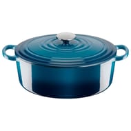 Cocotte élégante bleue ovale 23x29cm