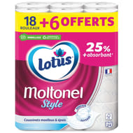 Moltonel papier toilette style hyper absorbants aquatube 18+6 gratuuits