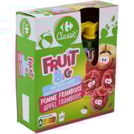 Carrefour classic' fruit&cie compote framboise s/sucres ajoutés 4x90g - 360g