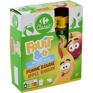 Carrefour classic' compote pomme banane sans sucres ajoutés x4  - 360g