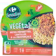 Carrefour sensation pâtes pépinettes lentilles à la provençale 300g