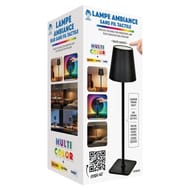 Lampe ambiance sans fil tactile multicouleurs aluminium