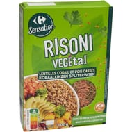 Carrefour sensation risoni végétal lentilles corail et pois cassés 300g