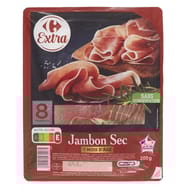 Carrefour extra jambon sec 7 mois d'affinage 8 tranches 200g